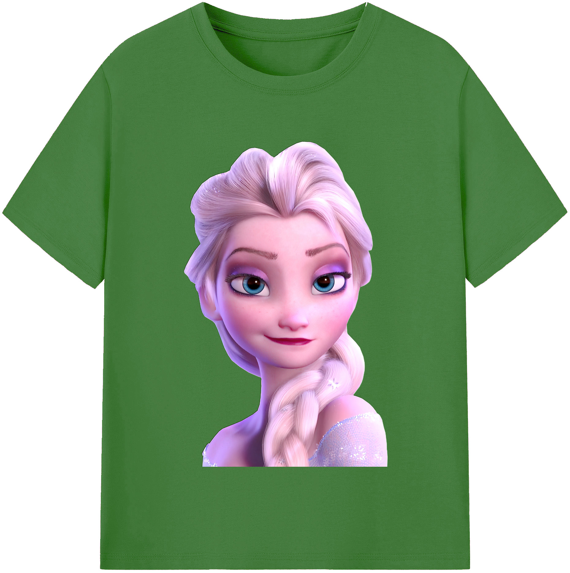（画像用） アナと雪の女王 アンナ エルサ Frozen Anna Elsa レディースカジュアルプリントTシャツ（綿100％）